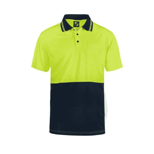 Picture of WorkCraft, Hi Vis Light Weight Short Sleeve Micromesh Polo Pocket